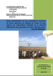 Etude sur les accaparements de terre au Sénégal, 2013