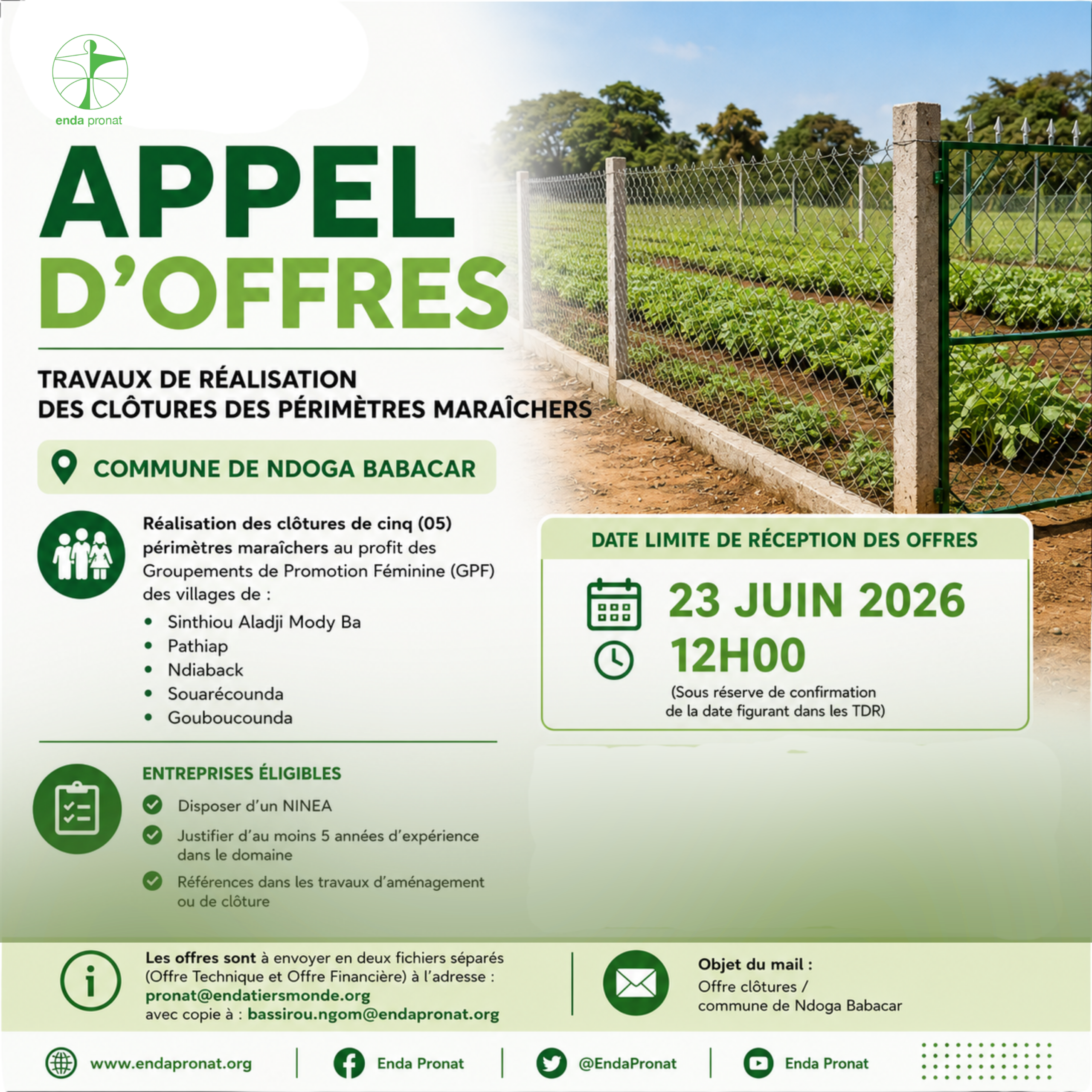 APPEL D’OFFRES